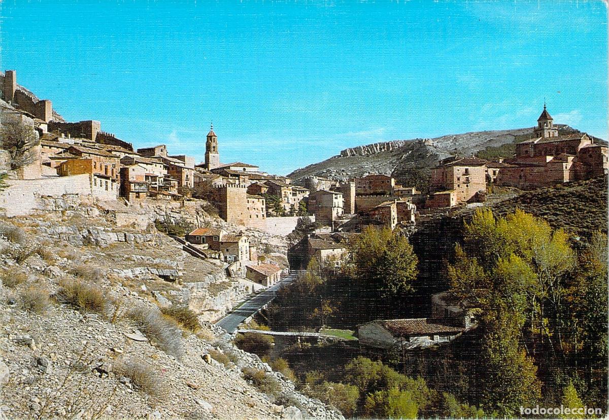 Postales: Postal de Albarrac&iacute;n Teruel Vista Panor&aacute;mica y R&iacute;o Guadalaviar