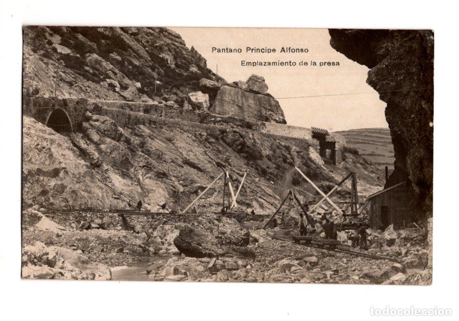Postales: ARAG&Oacute;N.- PANTANO PRINCIPE ALFONSO. EMPLAZAMIENTO DE LA PRESA. POSTAL FOTOGR&Aacute;FICA.