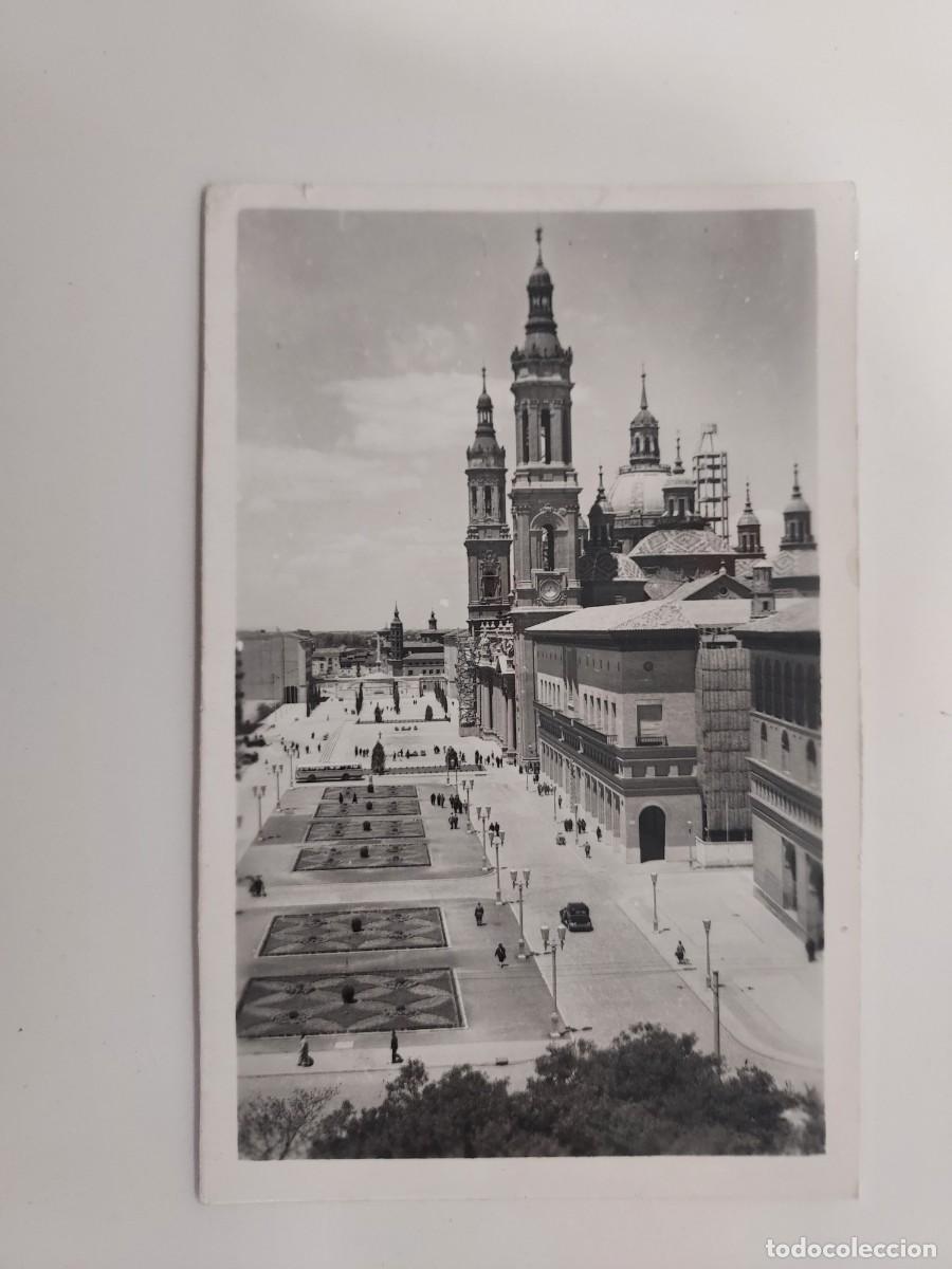 Postales: POSTAL ZARAGOZA PLAZA DE LAS CATEDRALES. CIRCULADA 1964. ARRIBAS. A&Ntilde;OS 1950