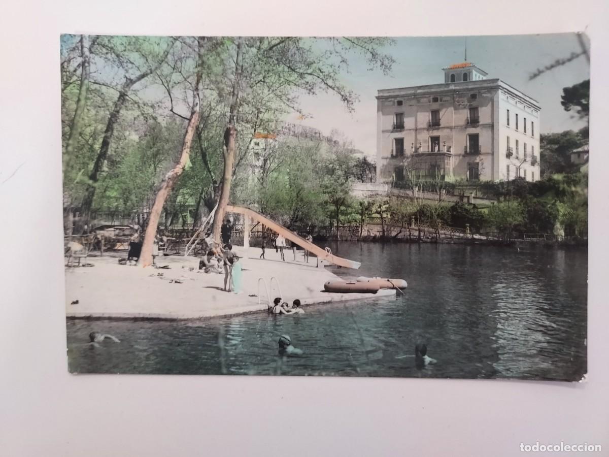 Postales: POSTAL ALHAMA DE ARAGON LAGO PLAYA. A&Ntilde;OS 1940 1950. COLOREADA. SIN CIRCULAR. ZARAGOZA. MONTA&Ntilde;ES 27