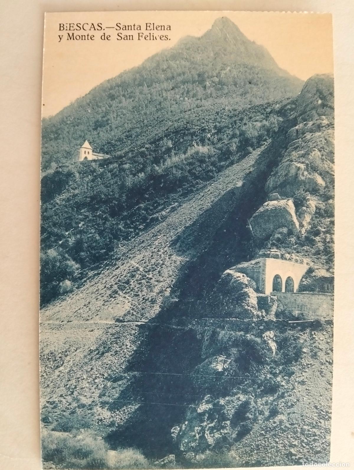 Postales: ANTIGUA POSTAL BIESCAS, SANTA ELENA Y MONTE DE SAN FELICES