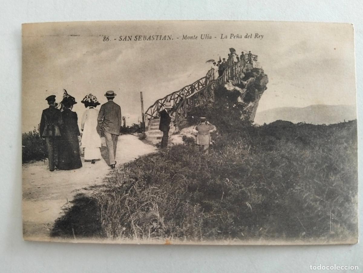 Postales: ANTIGUA POSTAL SAN SEBASTIAN, MONTE ULIA, LA PE&Ntilde;A DEL REY, CIRCULADA 1919