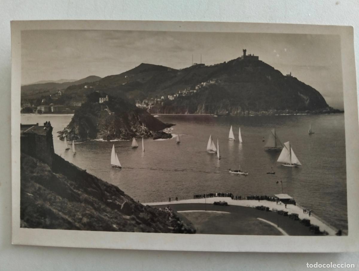 Postales: ANTIGUA POSTAL SAN SEBASTIAN, VISTA DESDE EL MONTE URGULL, A&Ntilde;O 1947