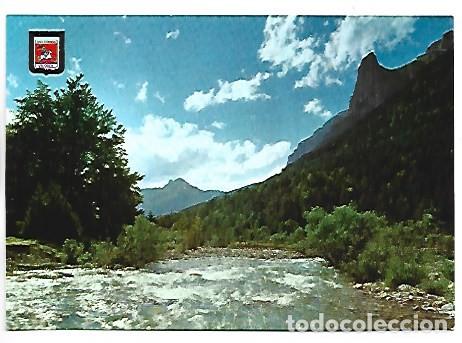 Postales: RIO ARAZA, AL FONDO PICO DE OTAL.- PARQUE NACIONAL DE ORDESA