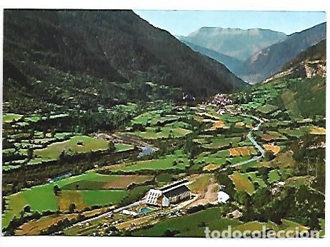 Postales: HOTEL ORDESA, CAMPING DE ORDESA, VISTA PANORAMICA AL FONDO TORLA.- TORLA / HUESCA