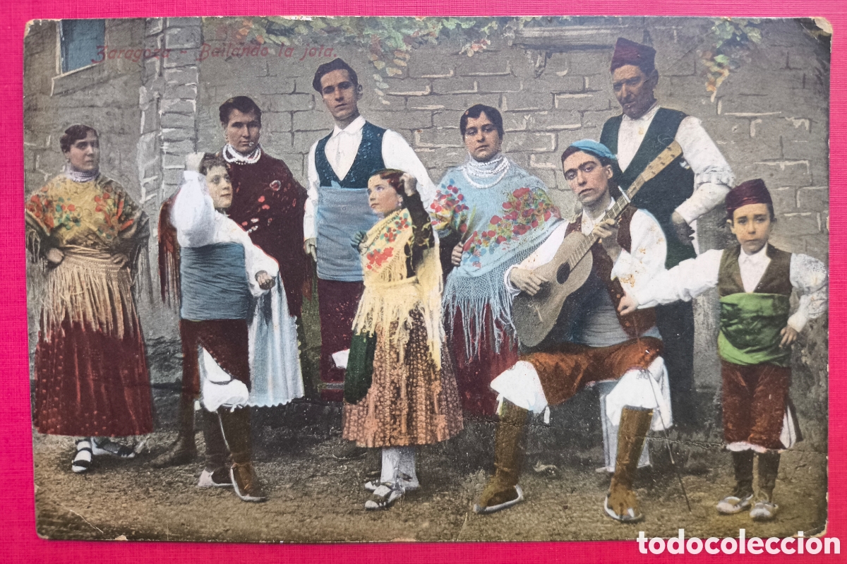 Postales: ZARAGOZA FOLKLORE TRAJE BATURRO JOTA POSTAL LITOGRAFIA A COLOR 1914