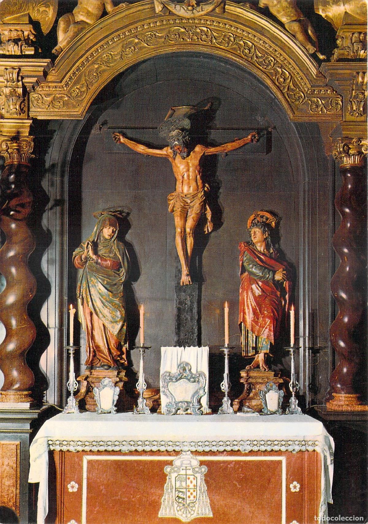 Postales: Postal de la Catedral de la Seo con el Altar del Santo Cristo en Zaragoza
