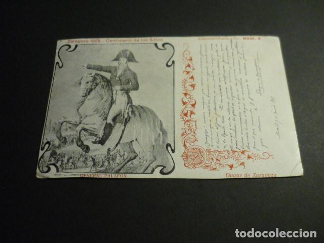 Postales: ZARAGOZA GENERAL PALAFOX 1908 CENTENARIO DE LOS SITIOS COL PATRIA Y FE LA LLUVIA DE ORO