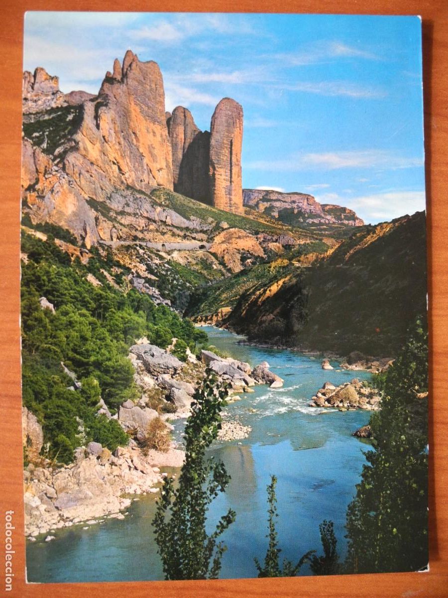 Postales: Riglos. Mallos Pis&oacute;n y Fire. R&iacute;o G&aacute;llego. Ed. Sicilia n. 2. Nueva.