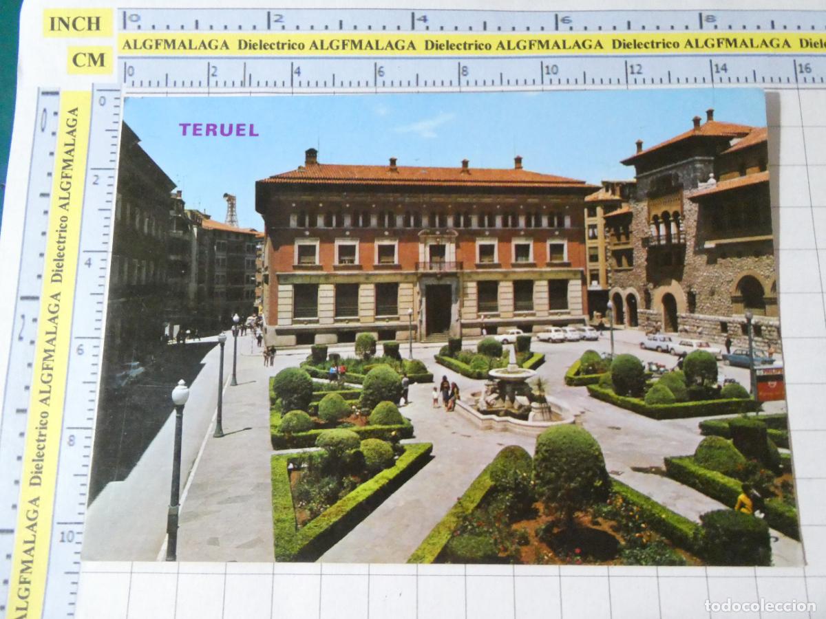 Postales: POSTAL DE TERUEL. A&Ntilde;O 1969 PLAZA GENERAL VARELA Y BANCO DE ESPA&Ntilde;A 554 PARIS. 1430