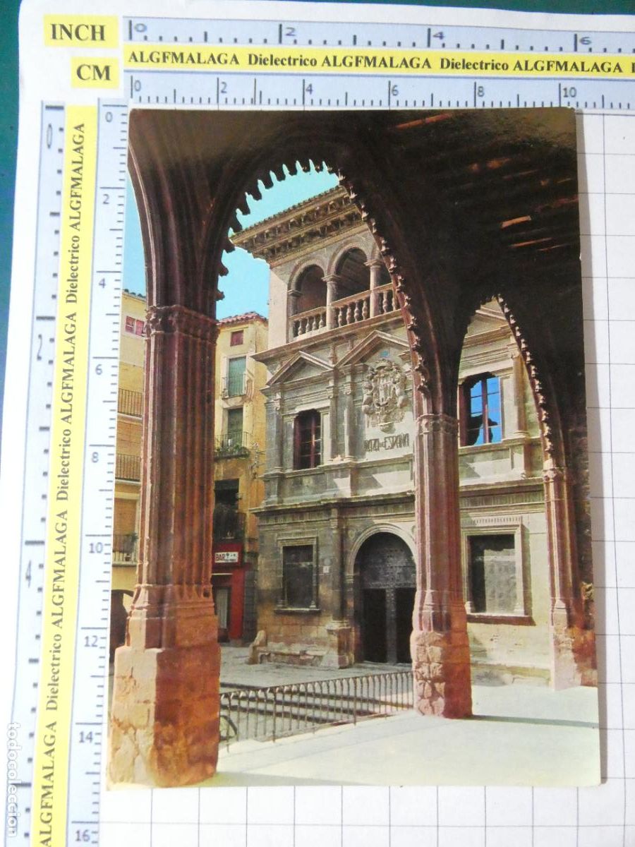 Postales: POSTAL DE TERUEL. A&Ntilde;O 1966. ALCA&Ntilde;IZ PALACIO MUNICIPAL DESDE ARCOS LONJA 2 JOSAN. 1436