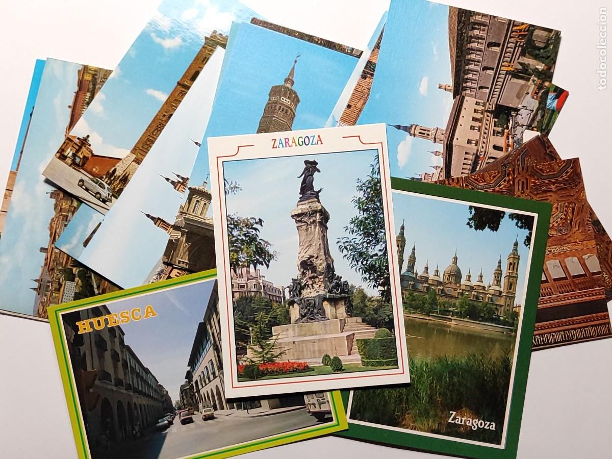 Postales: Lote 23 postales ARAG&Oacute;N, ZARAGOZA, TERUEL, HUESCA, Bas&iacute;lica del Pilar Palacio Catedral muralla etc..