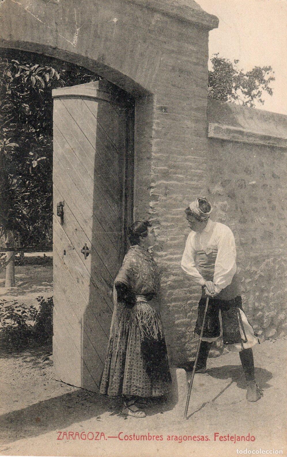 Postales: BONITA POSTAL - ZARAGOZA - COSTUMBRES ARAGONESAS - FESTEJANDO - M. ARRIBAS