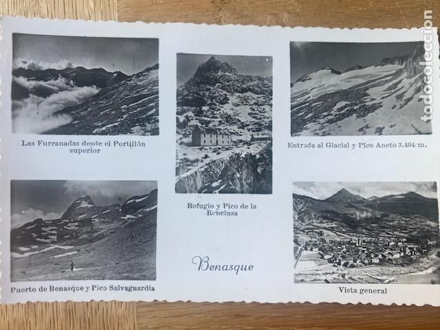 Postales: Benasque. 1954. Postal Multivistas. Ed. Sicilia. Circulada - Foto 1