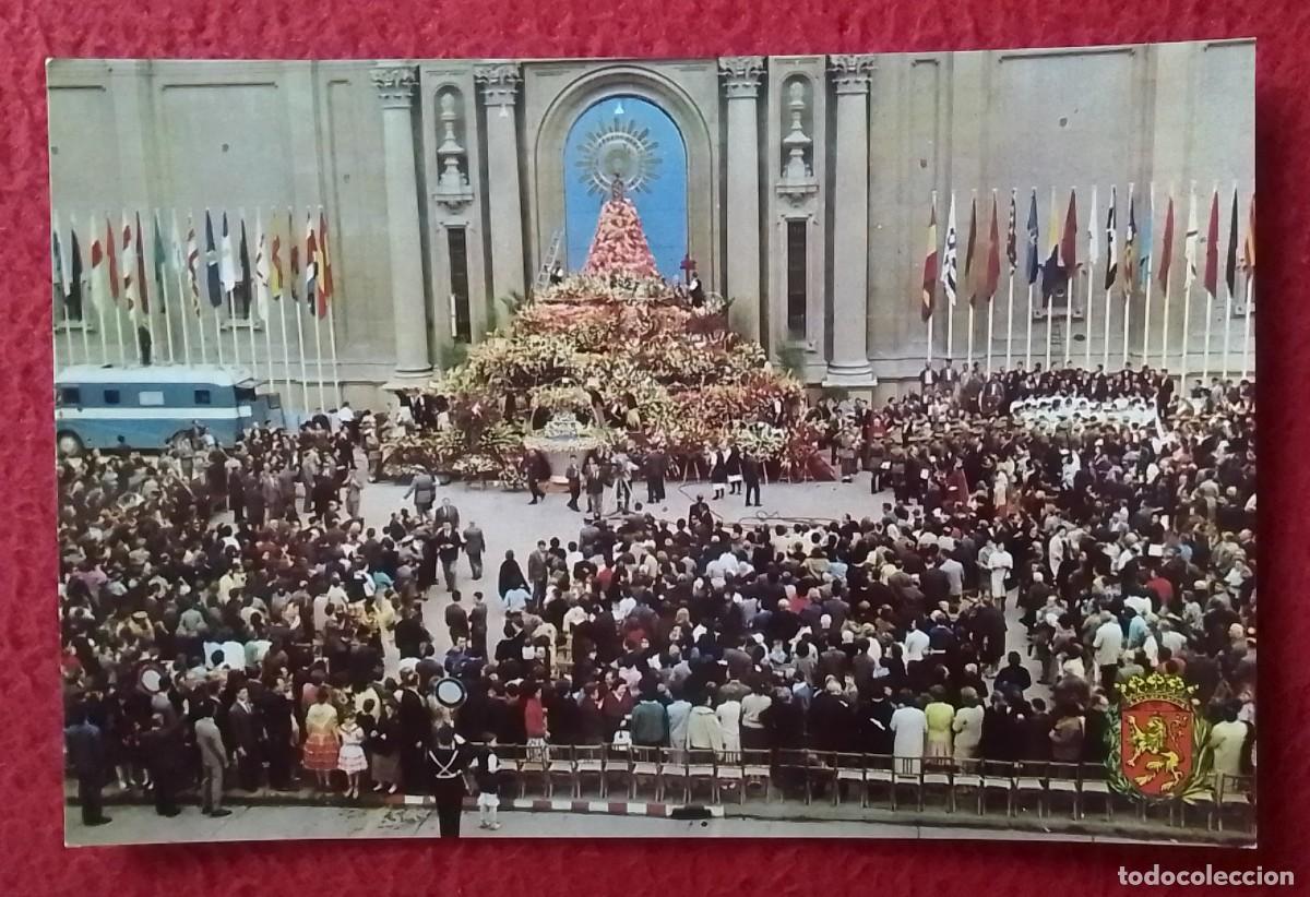 Postales: ANTIGUA POSTAL POST CARD ZARAGOZA OFRENDA DE FLORES A LA SANTISIMA VIRGEN DEL PILAR..VIRGIN VIERGE..