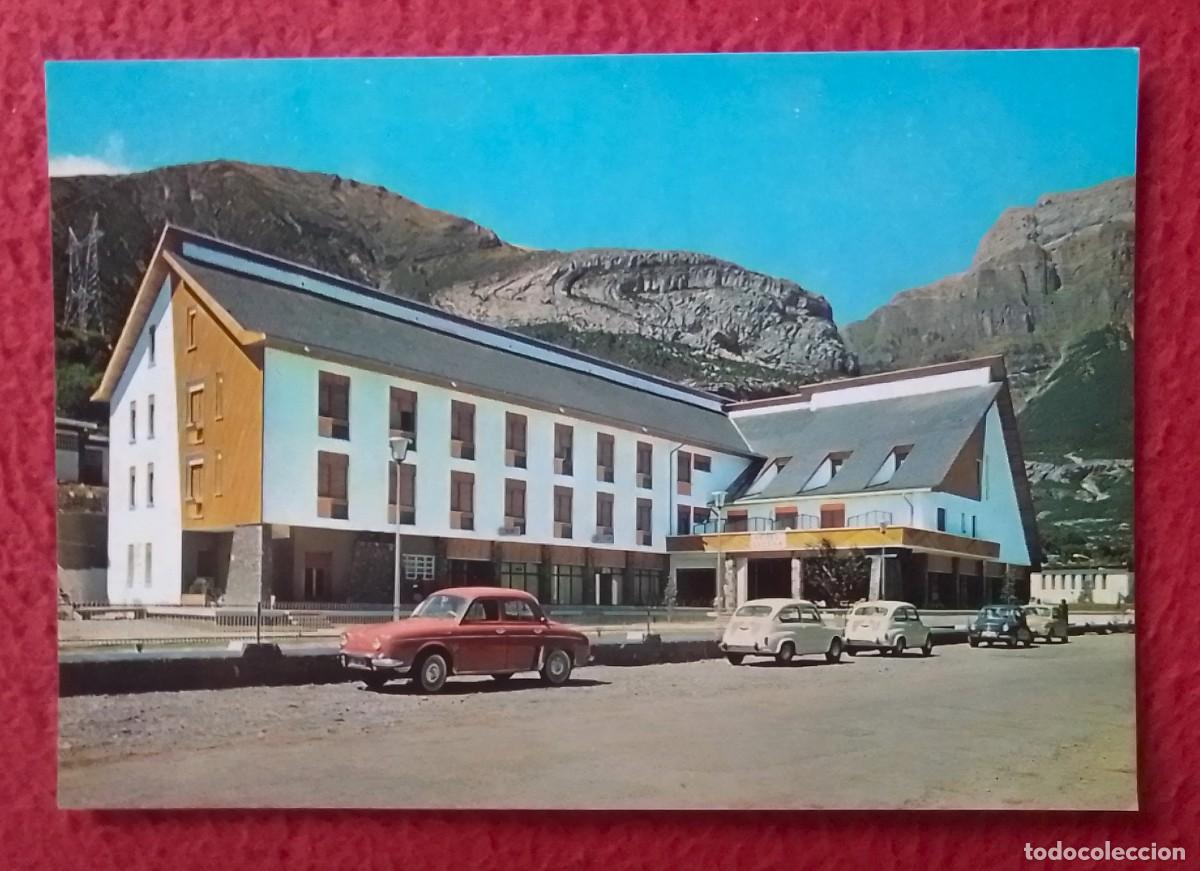 Postales: ANTIGUA POSTAL POST CARD TORLA HUESCA HOTEL ORDESA..COCHES &iquest; RENAULT GORDINI ? SEAT 600..POSTKARTE..