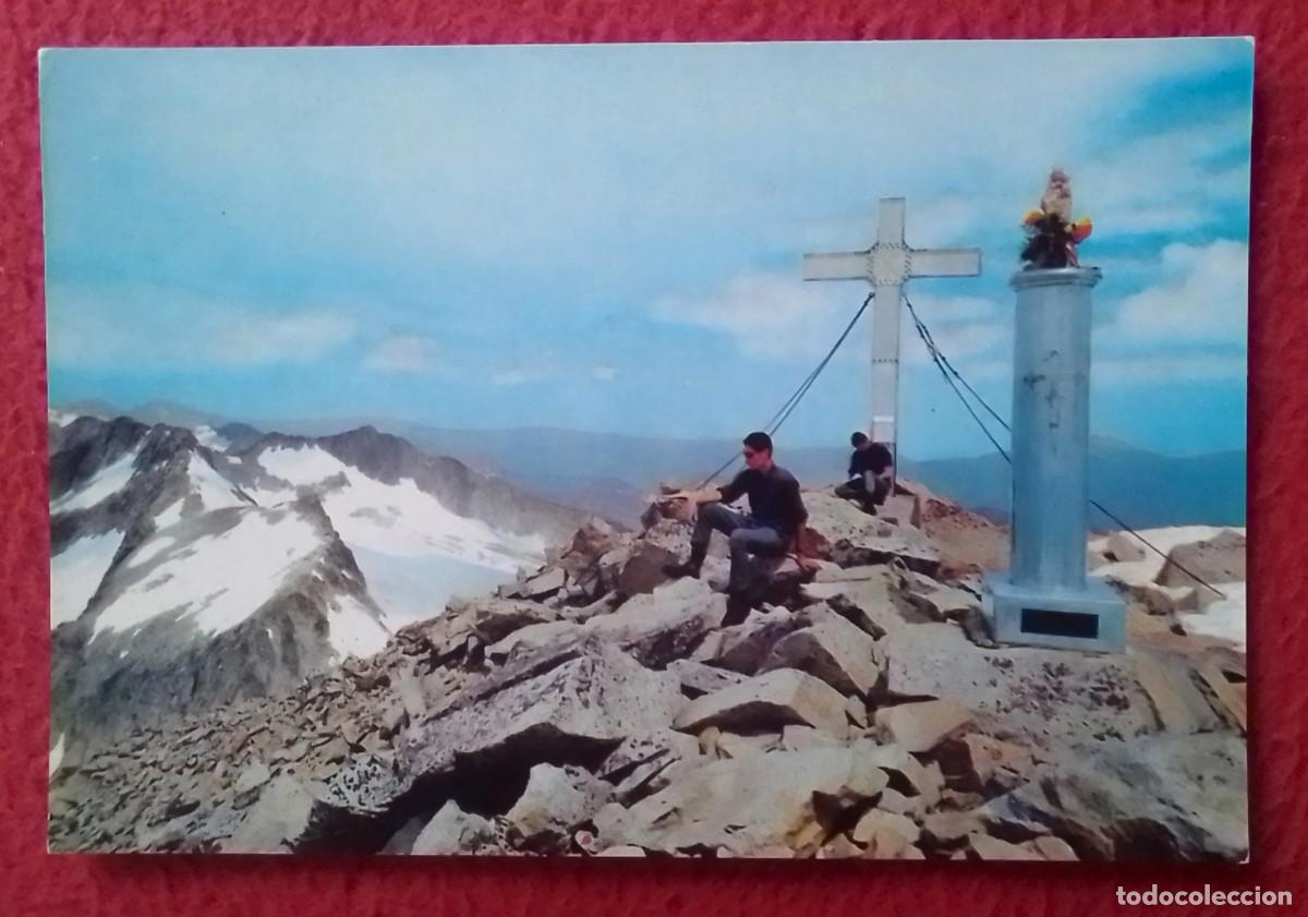 Postales: POSTAL POST CARD BENASQUE HUESCA PIRINEO ARAGON&Eacute;S CIMA DEL ANETO GLACIAR Y CRESTAS DE LAS MALADETAS.