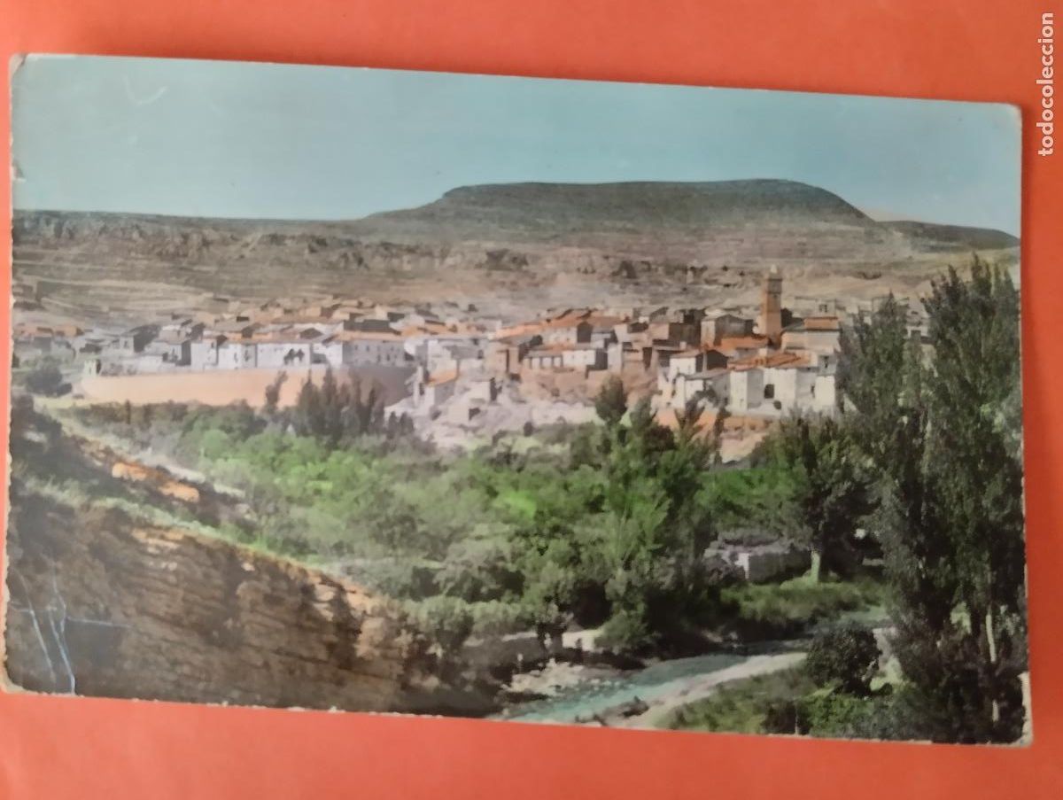 Postales: OBON TERUEL. VISTA GENERAL Y FUENTES DEL MOLINO.