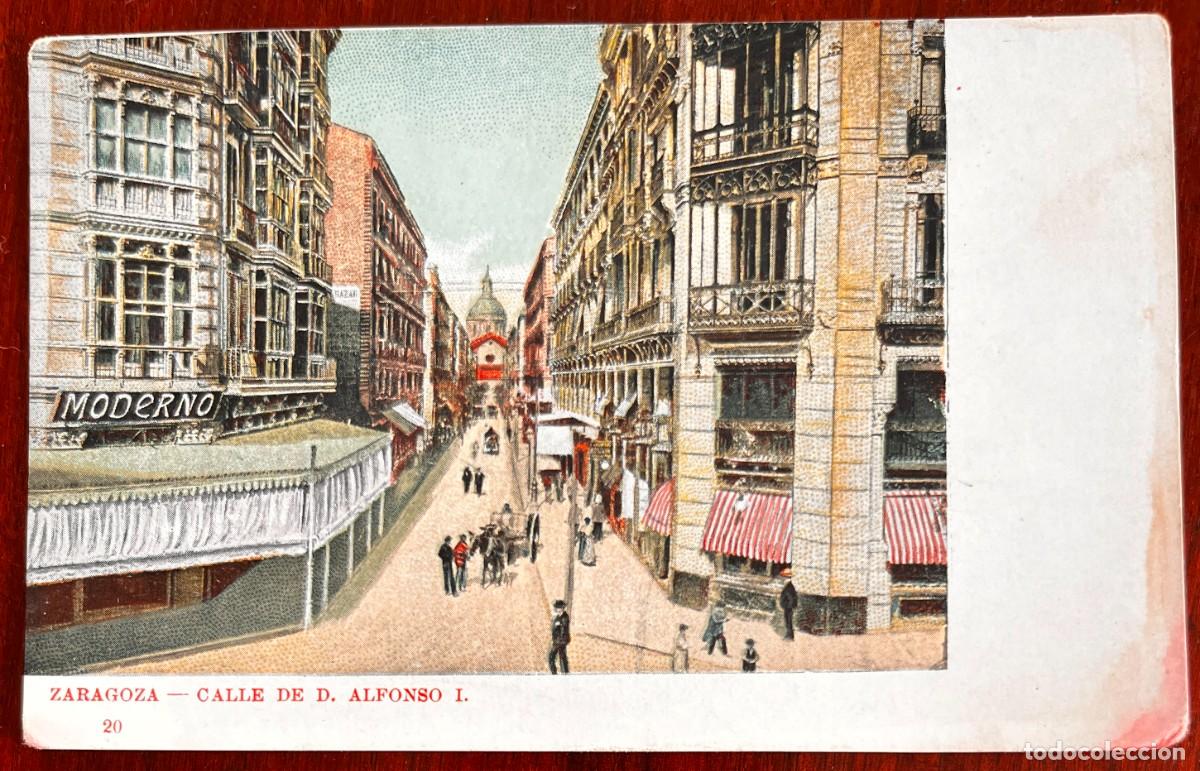 Postkarten: Postal de ZARAGOZA, coloreada de la calle Alfonso I , 20 no consta marca editorial, sin circular y s