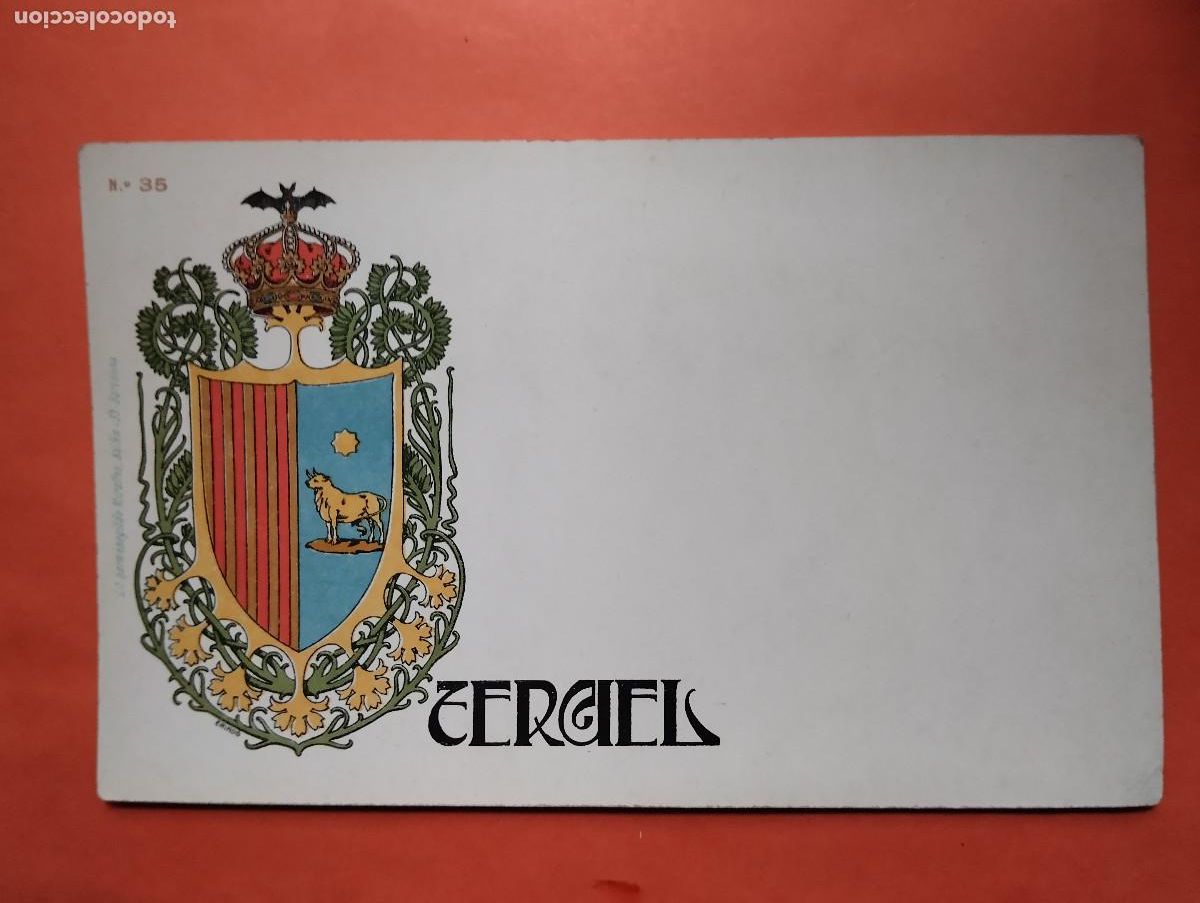 Postales: POSTAL N&ordm; 35. ESCUDO DE TERUEL LIT HERMENEGILDO MIRALLES.