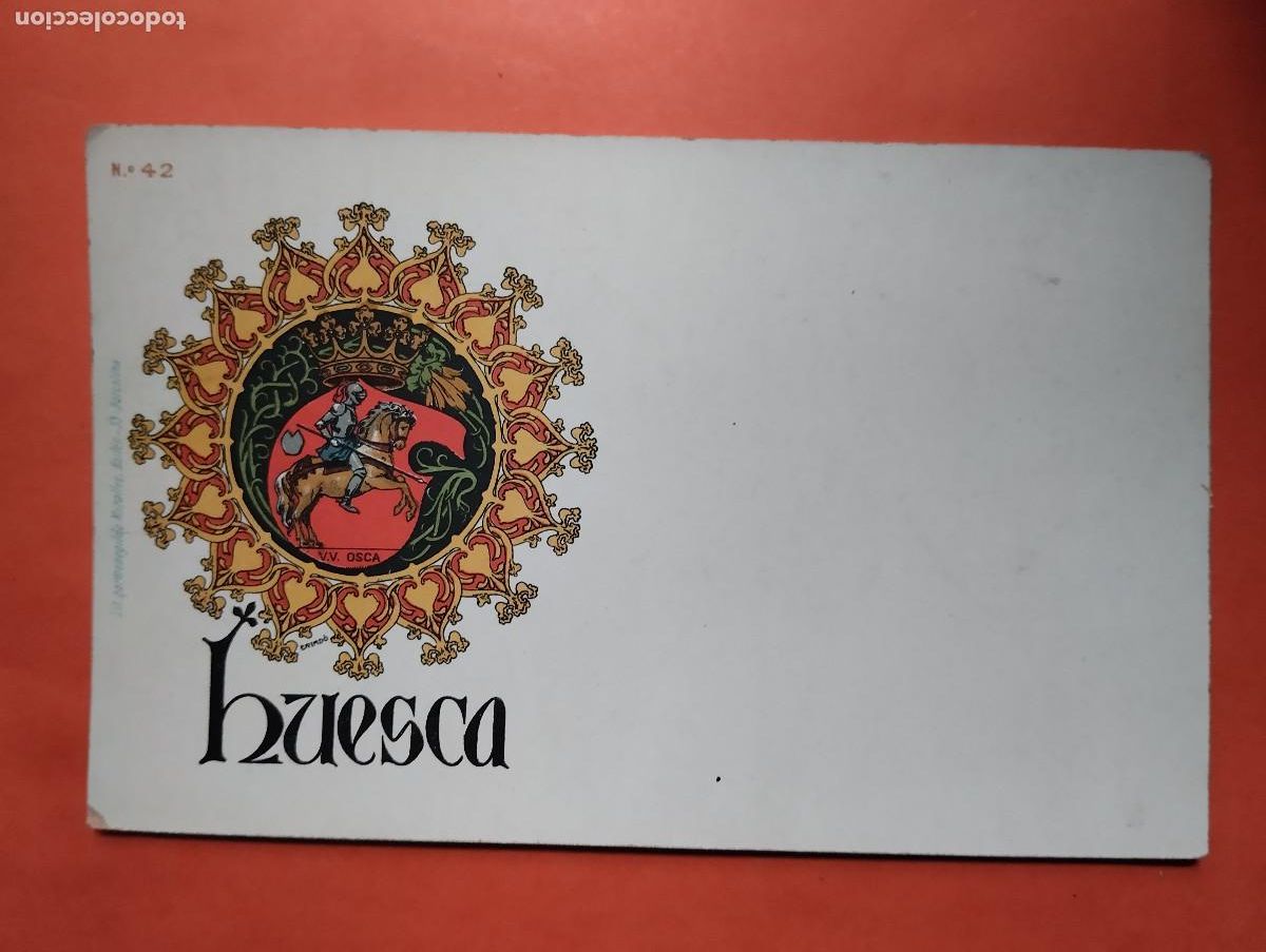 Postales: POSTAL N&ordm; 42. ESCUDO DE HUESCA LIT HERMENEGILDO MIRALLES.