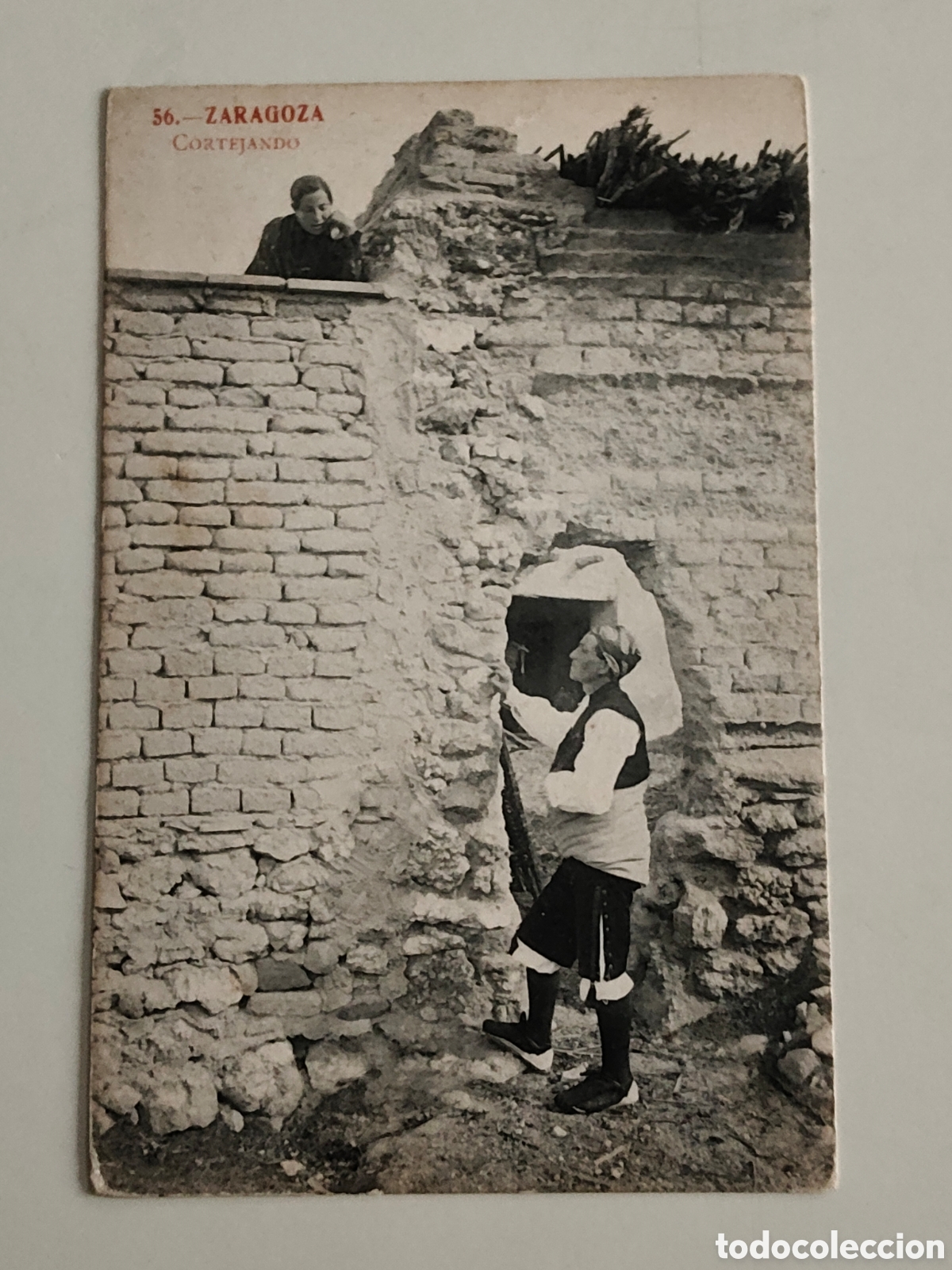 Cartoline: Tarjeta Postal antigua Zaragoza Cortejando Fototipia Madriguera numero 36 circa 1920