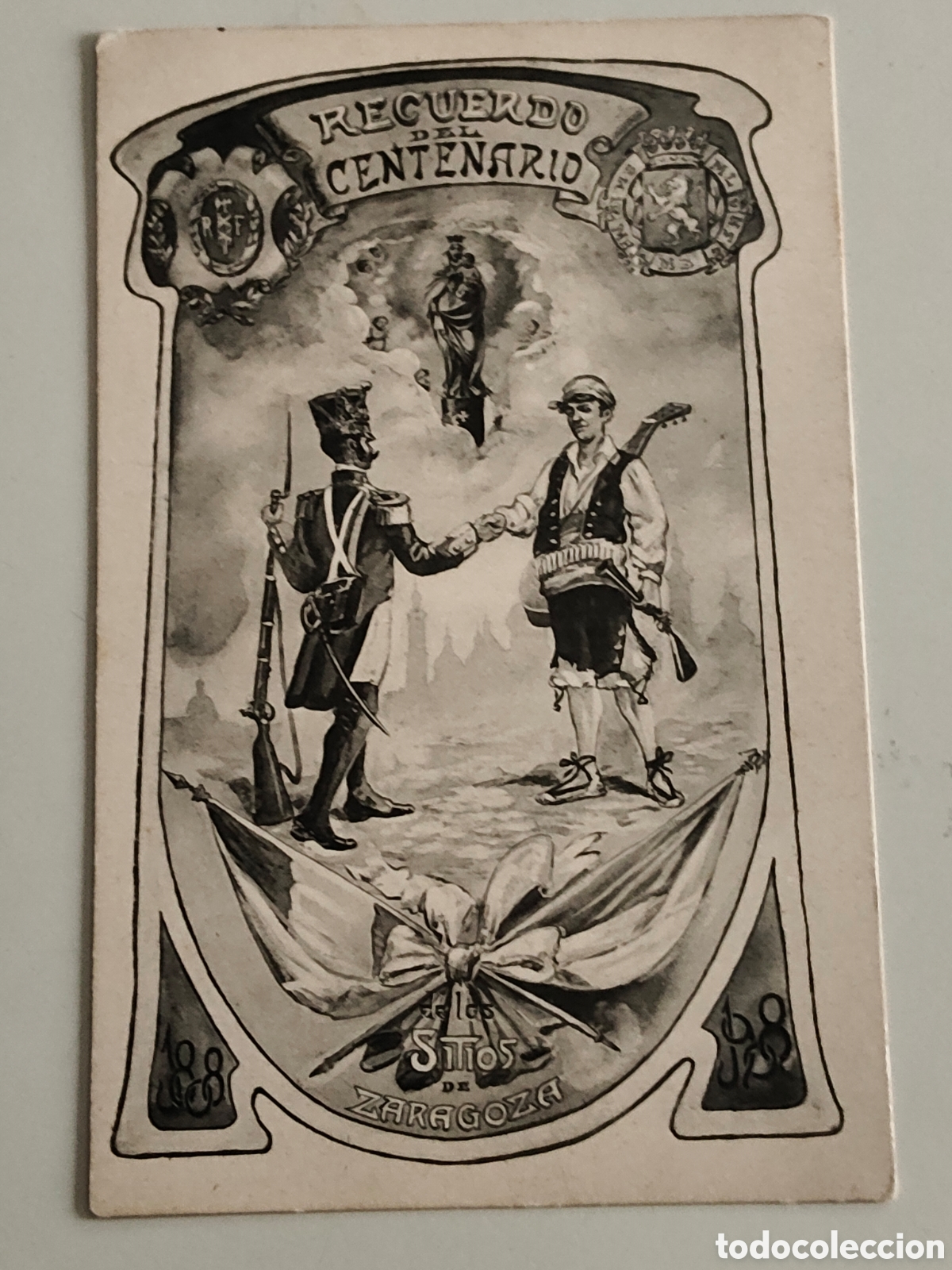 Postales: Tarjeta Postal Sitio de Zaragoza recuerdo del centenario 1808 1908 edita Thomas