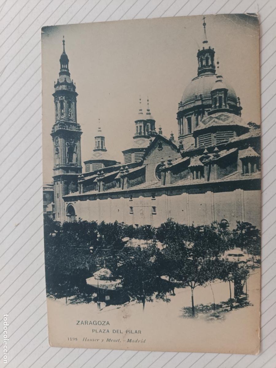 Postales: Zaragoza. Dorso sin dividir. Hauser y Menet