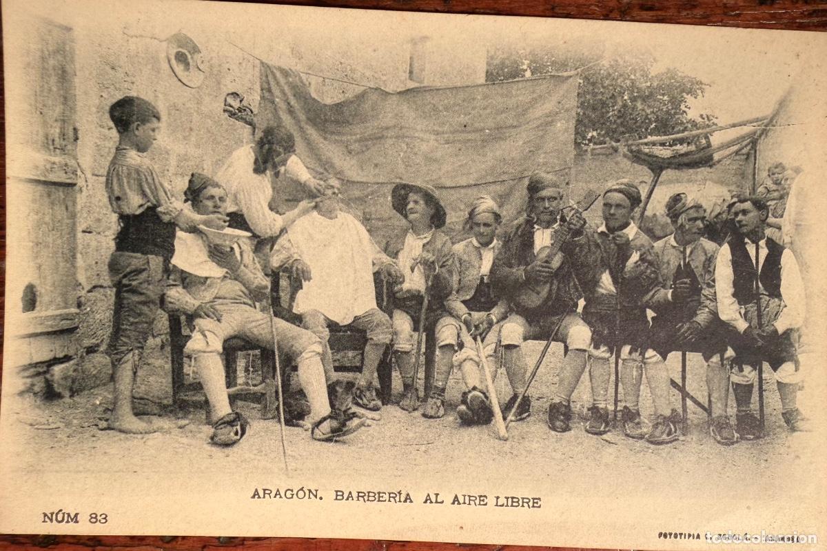 Postales: POSTAL ARAG&Oacute;N N&ordm;83 BARBERIA AL AIRE LIBRE