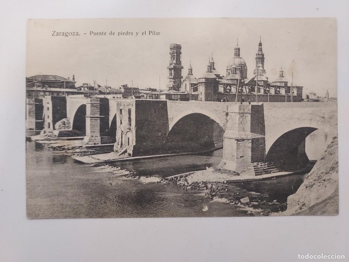 Postales: POSTAL ZARAGOZA PUENTE DE PIEDRA Y EL PILAR. S/C. EL CICLON GARCIA PARAISO