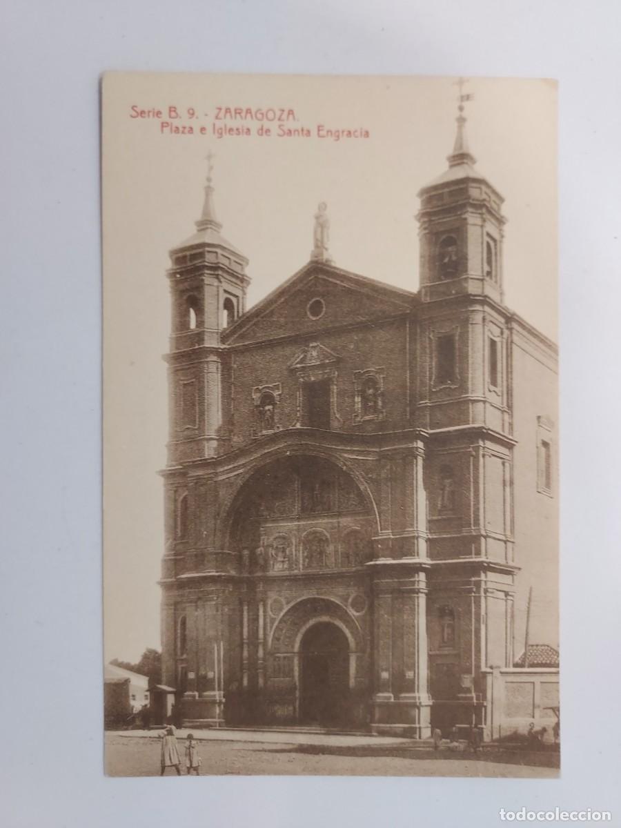 Postales: POSTAL ZARAGOZA PLAZA E IGLESIA DE SANTA ENGRACIA. S/C. SERIE B 9. THOMAS 232. EDICION MUSEO PILAR