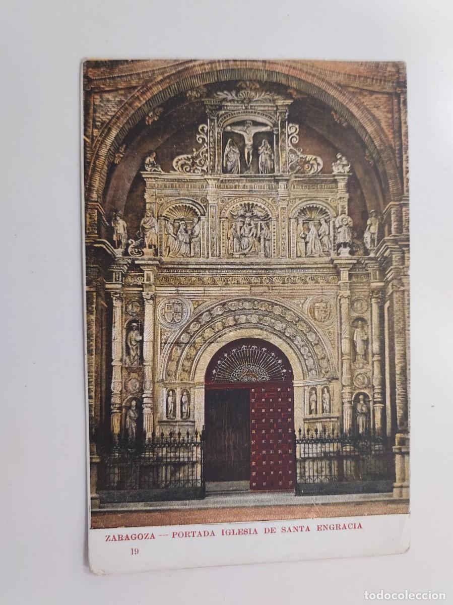 Postales: POSTAL ZARAGOZA PORTADA IGLESIA DE SANTA ENGRACIA. 19. ESCRITA. TRASERA SIN DIVIDIR