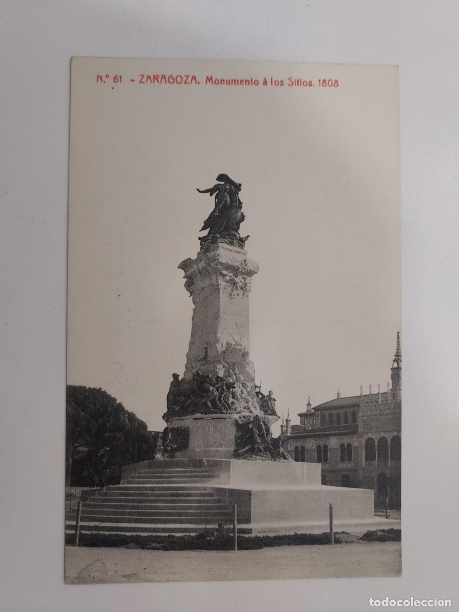 Postales: POSTAL ZARAGOZA MONUMENTO A LOS SITIOS, 1808. S/C. FOTOTIPIA THOMAS 61