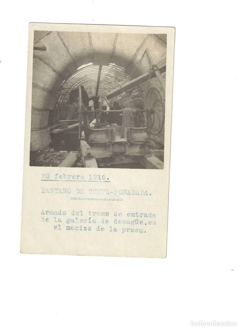 Postales: OLIETE. TERUEL. PANTANO DE LA CUEVA FORADADA. SU CONSTRUCCI&Oacute;N 1916