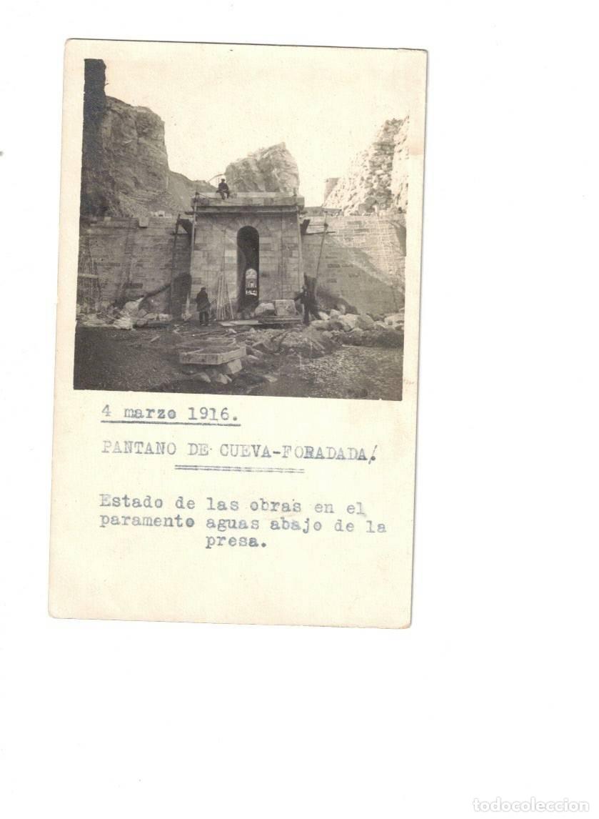 Postales: OLIETE. TERUEL. PANTANO DE LA CUEVA FORADADA. SU CONSTRUCCI&Oacute;N 1916