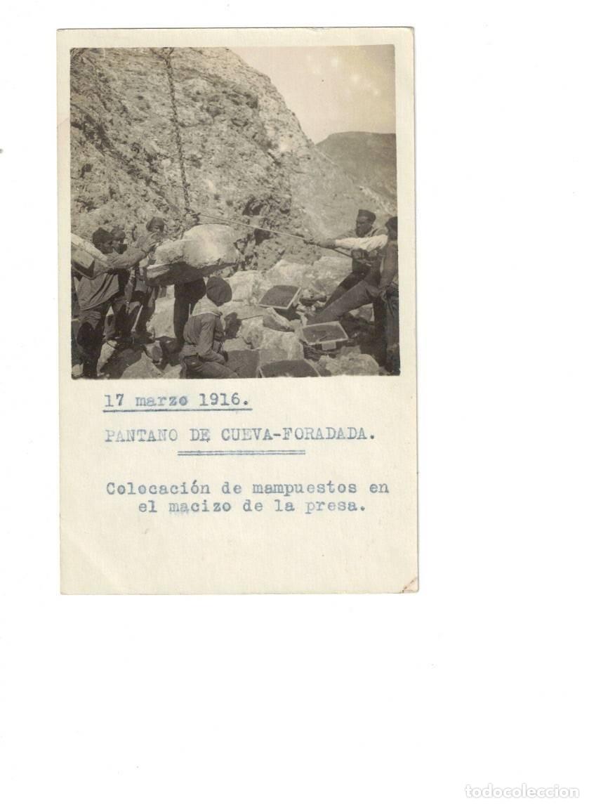Postales: OLIETE. TERUEL. PANTANO DE LA CUEVA FORADADA. SU CONSTRUCCI&Oacute;N 1916