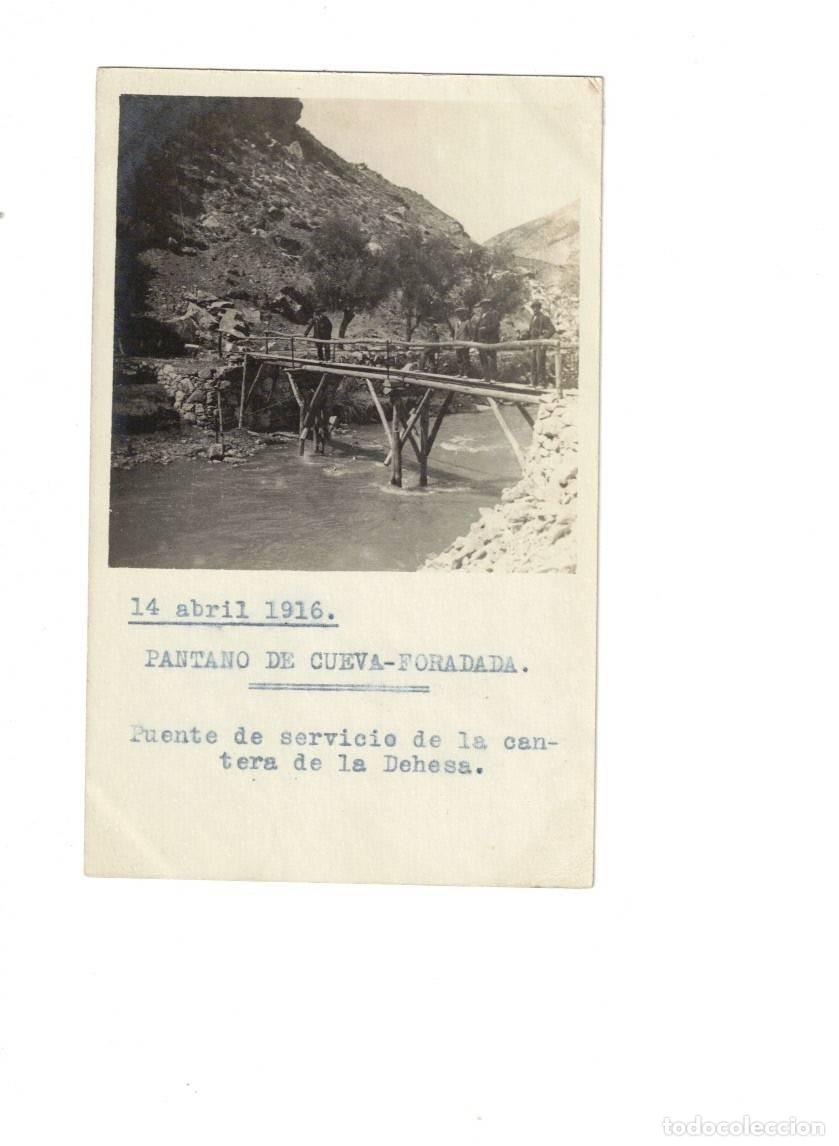 Postales: OLIETE. TERUEL. PANTANO DE LA CUEVA FORADADA. SU CONSTRUCCI&Oacute;N 1916