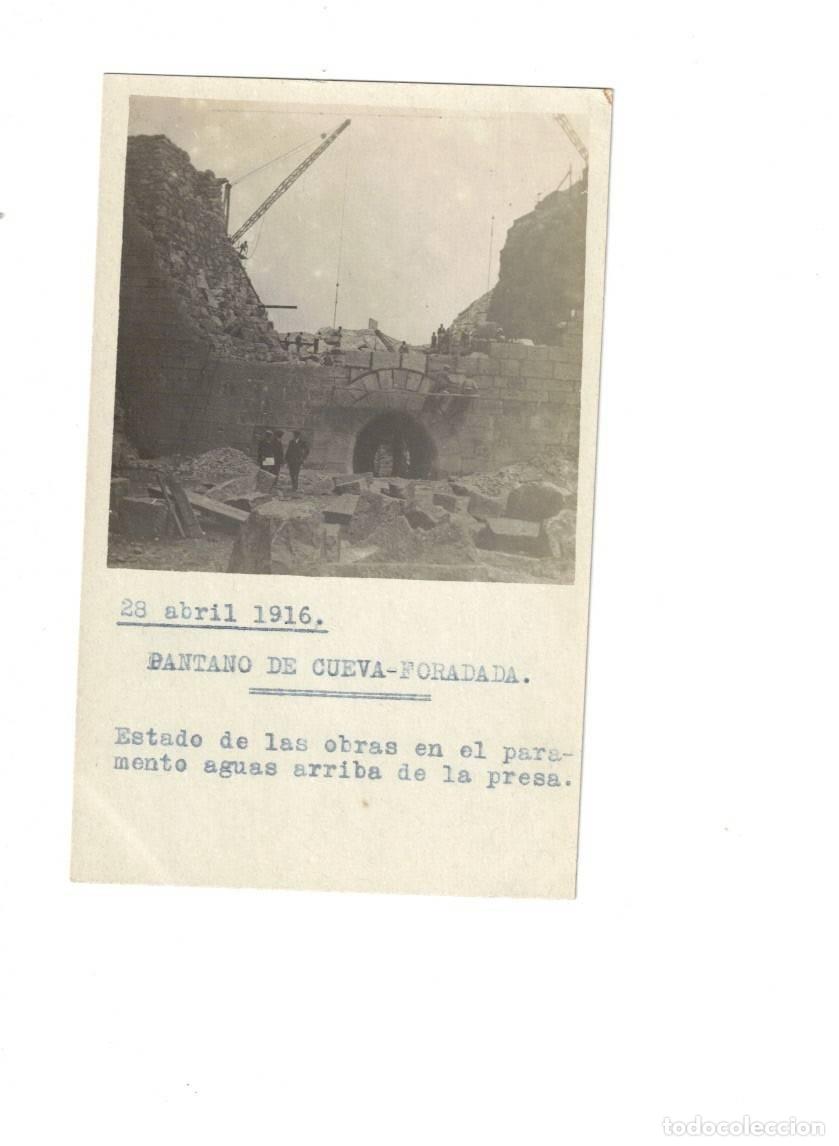 Postales: OLIETE. TERUEL. PANTANO DE LA CUEVA FORADADA. SU CONSTRUCCI&Oacute;N 1916