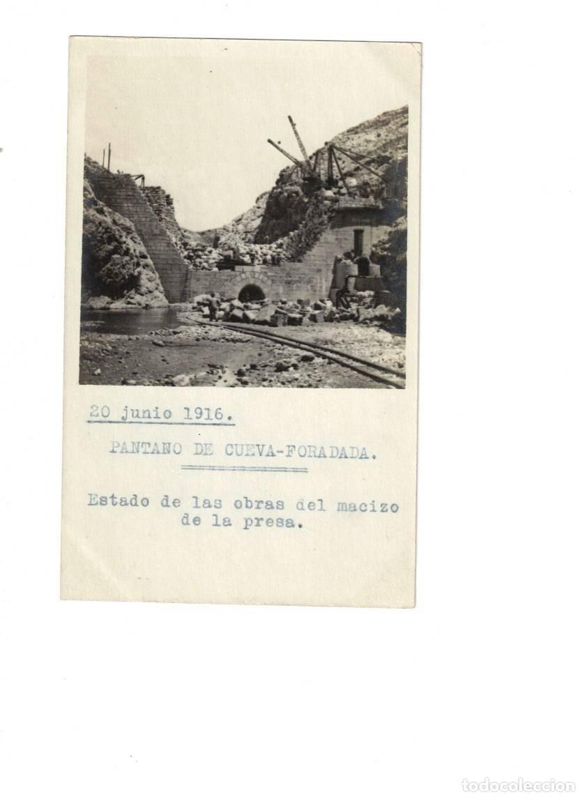 Postales: OLIETE. TERUEL. PANTANO DE LA CUEVA FORADADA. SU CONSTRUCCI&Oacute;N 1916