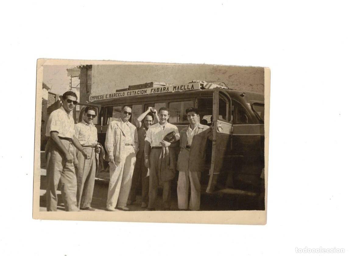 Postales: FABARA. MAELLA. AUTOCAR EMPRESA E. BARCEL&Oacute;. FOTO