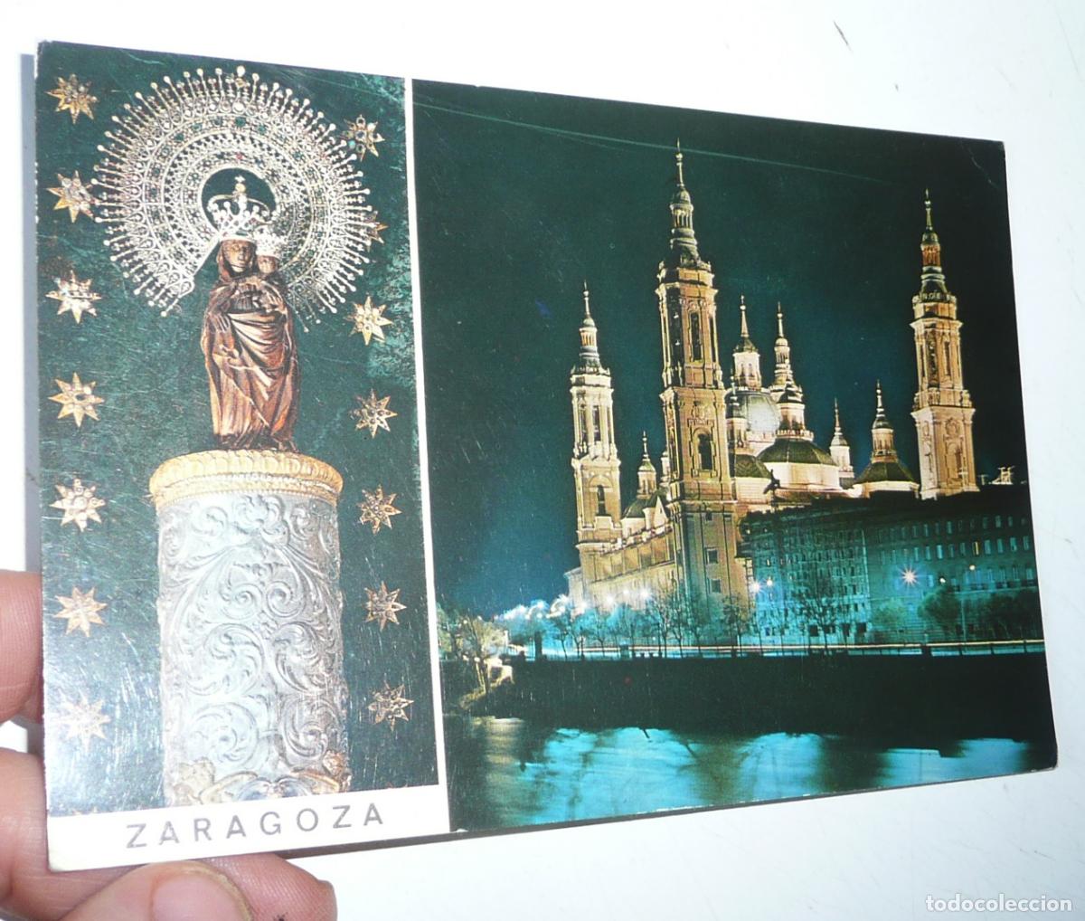 Postales: Postal Zaragoza N&ordm; 123 Imagen y Templo de Nuestra Se&ntilde;ora del Pilar. Circulada en 1968.
