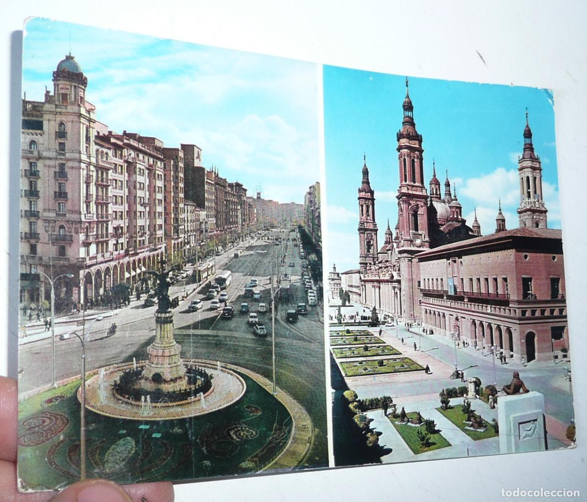 Postales: Postal Zaragoza N&ordm; 2029 Bas&iacute;lica del Pilar, Plaza de las catedrales, Paseo de la Independencia.