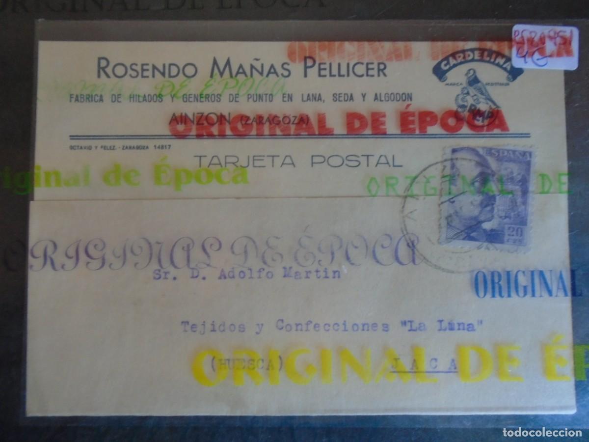 Postales: (PS-80951)TRAJETA COMERCIAL DE AINZON(ZARAGOZA)-ROSENDO MA&Ntilde;AS PELLICER