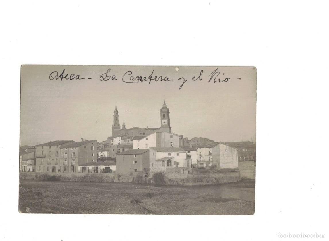 Postales: ATECA. TERUEL. LA CARRETERA Y EL RIO