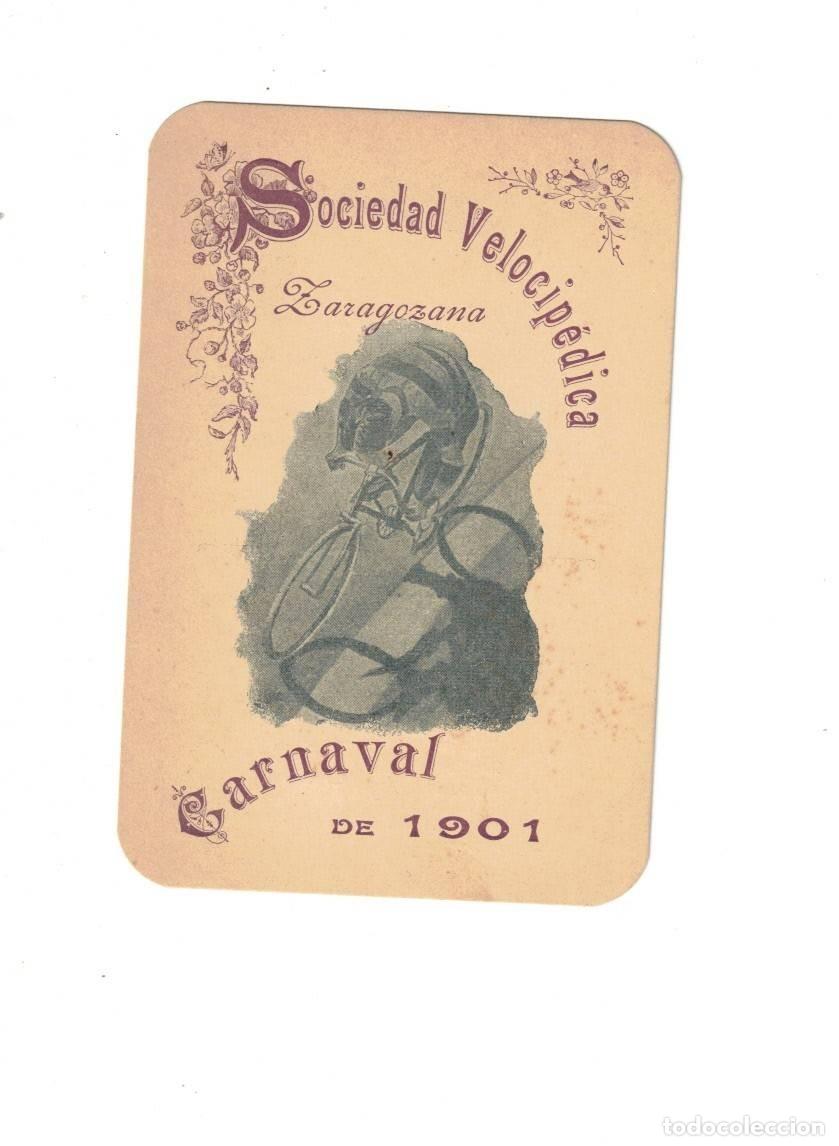 Postales: SOCIEDAD VELOCIP&Eacute;DICA ZARAGOZANA. CARNAVAL 1901