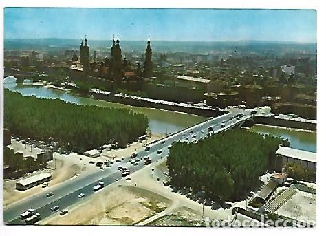 Postales: VISTA AEREA PUENTE DE SANTIAGO Y BASILICA DEL PILAR.- ZARAGOZA