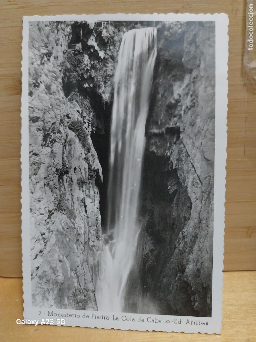 Postales: COLA CABALLO MONASTERIO PIEDRA ED ARRIBAS 7 CIRCULADA A&Ntilde;O 1951