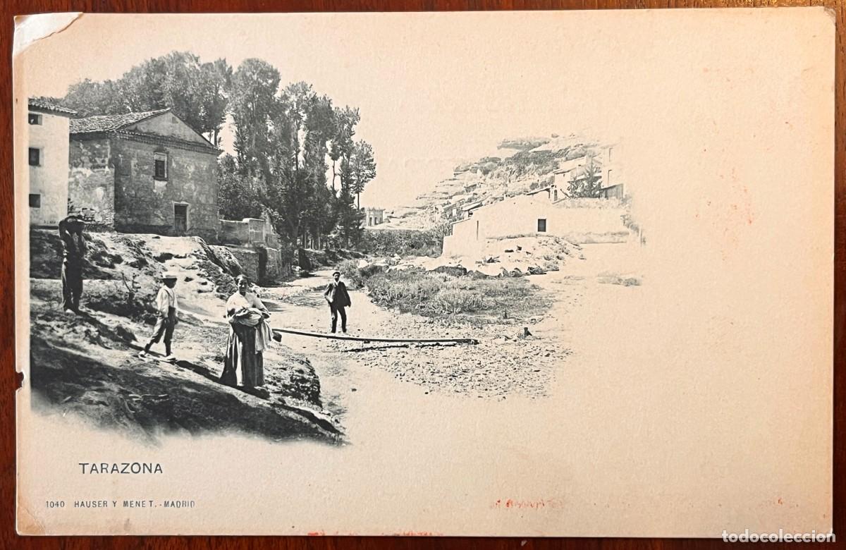 Postales: TARAZONA (ZARAGOZA) HAUSER Y MENET 1040, SIN CIRCULAR Y SIN DIVIDIR, PUBLICIDAD POR EL REVERSO DE A