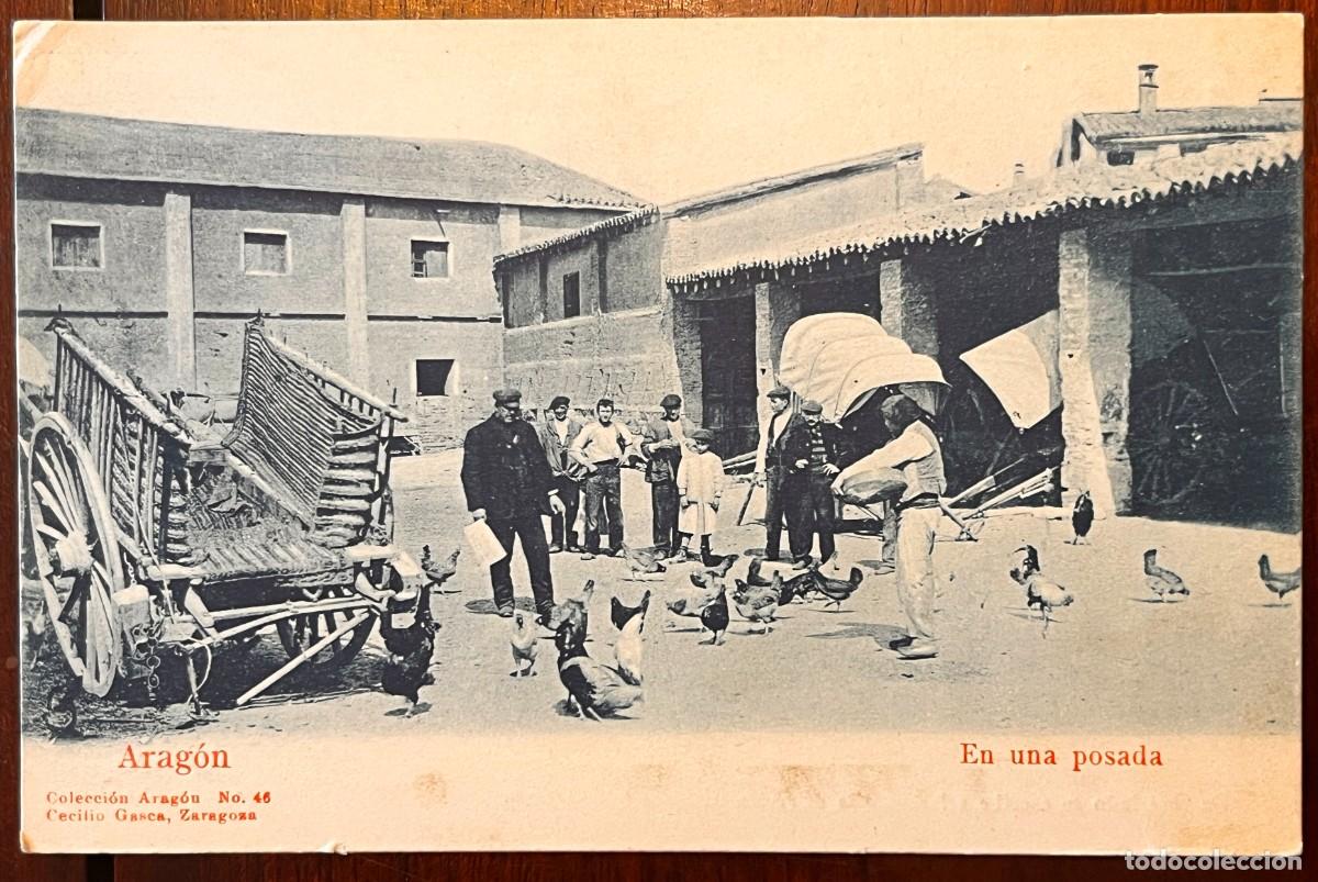 Postales: ARAGON, EN UNA POSADA, COLECCION ARAGON N&ordm; 46, CECILIO GASCA, SIN CIRCULAR Y SIN DIVIDIR,