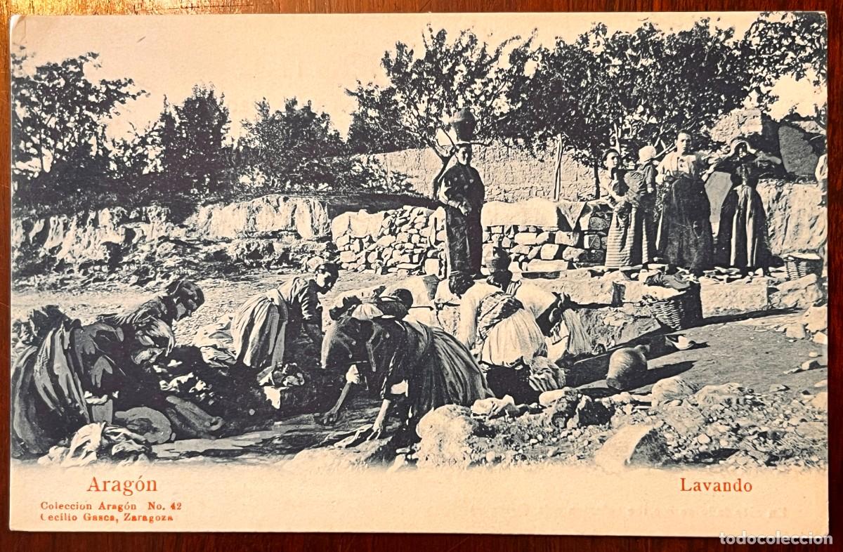 Postales: ARAGON, LAVANDO, COLECCION ARAGON N&ordm; 42, CECILIO GASCA, SIN CIRCULAR Y SIN DIVIDIR,